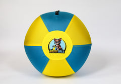 Bosty Ball MAX herding ball with visible zipper flap, demonstrating the clean finish of the double-zipper design.